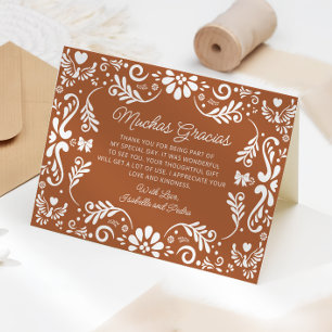 Mexican Terracotta Baby Dusche Danke Karte