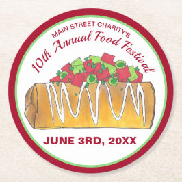 Mexican Tex Mex Food Festival Chimichanga Runder Pappuntersetzer