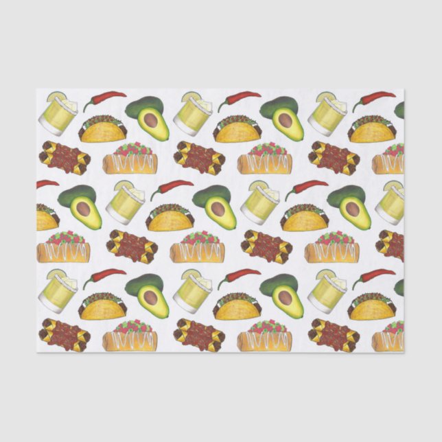 Mexican Tex Mex Food Taco Enchilada Chimichanga Seidenpapier (Vorderseite)