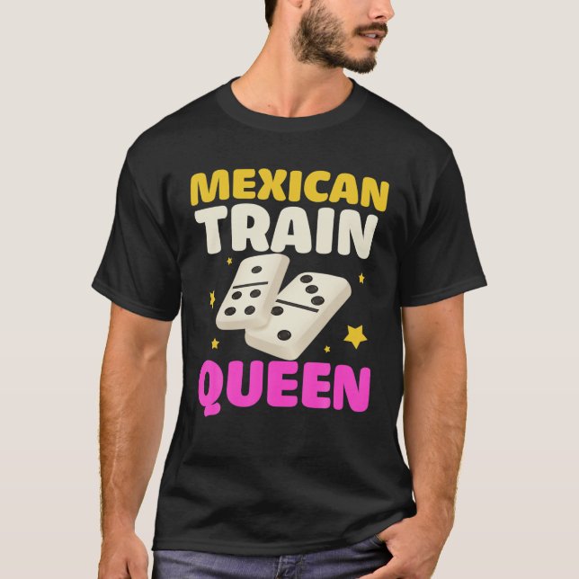 Mexican Train Queen Dominos T-Shirt (Vorderseite)