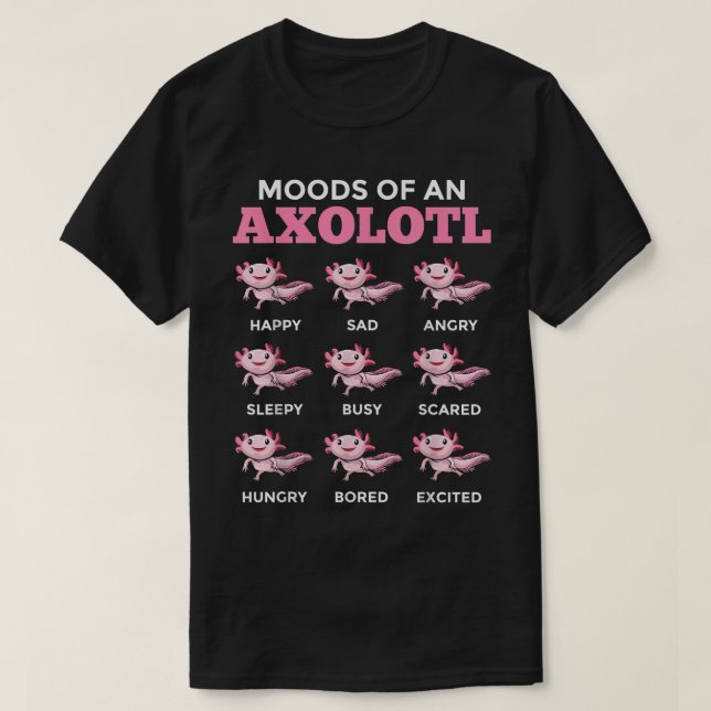 Mexican Walking Fish Axolotl Salamander Stimmung e T-Shirt (Design vorne)