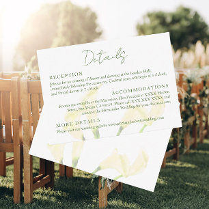 Mexican Wedding Calla Lily Romantic Boda Details Begleitkarte