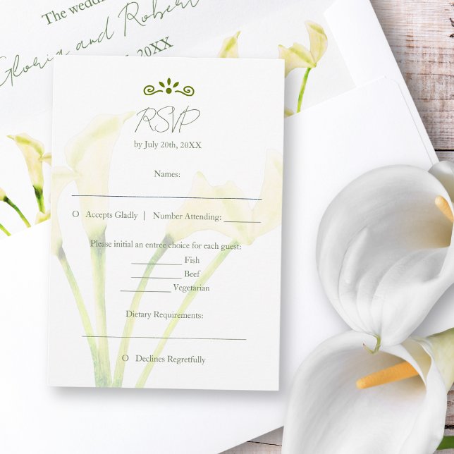 Mexican Wedding Calla Lily RSVP Card Karte (Von Creator hochgeladen)