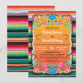Mexican Wedding Rug and Floral Einladung