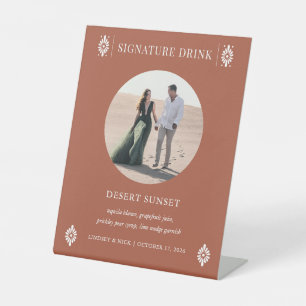Mexican Wedding Terra Cotta Signature Drink-Zeiche Sockelschild