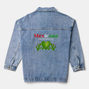 Mexicana De Corazon - Grüne Herzkaktus Jeansjacke