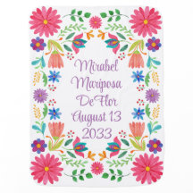 Mexicana Folkloricio Aquarell Floral Baby