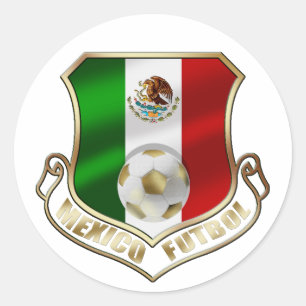 Mexicano Futbol Abzeichen Emblem Fußballschild Runder Aufkleber