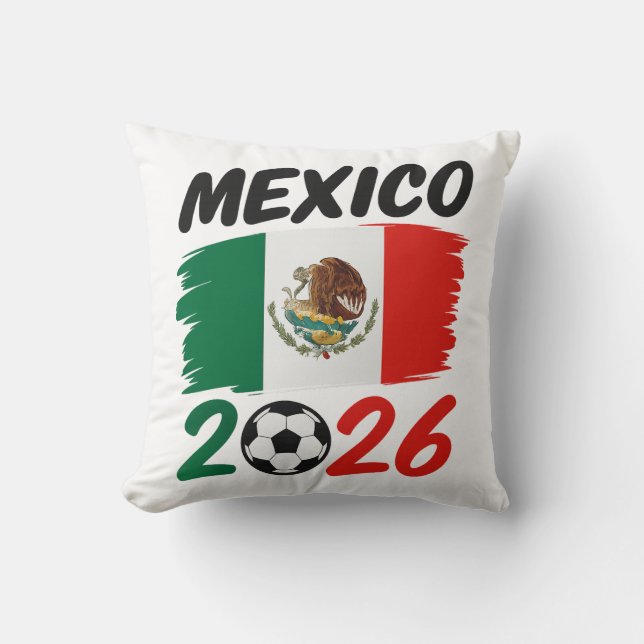 Mexico 2026 Soccer Fan Design with Football Kissen (Vorderseite)