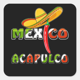 MEXICO ACAPULCO QUADRATISCHER AUFKLEBER
