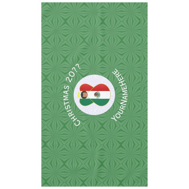 Mexico Angel Christmas Flag Personalize Horizontal Tischdecke (Vorderseite)
