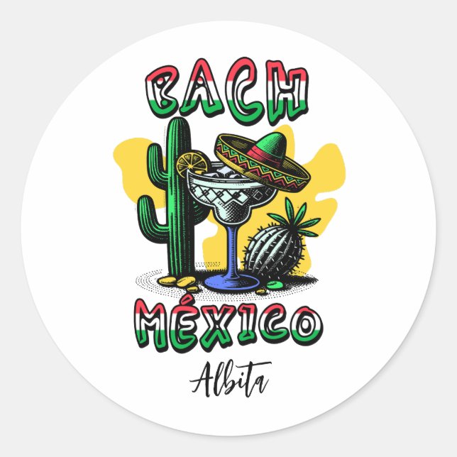Mexico Bacheloretgirls Runder Aufkleber (Vorderseite)