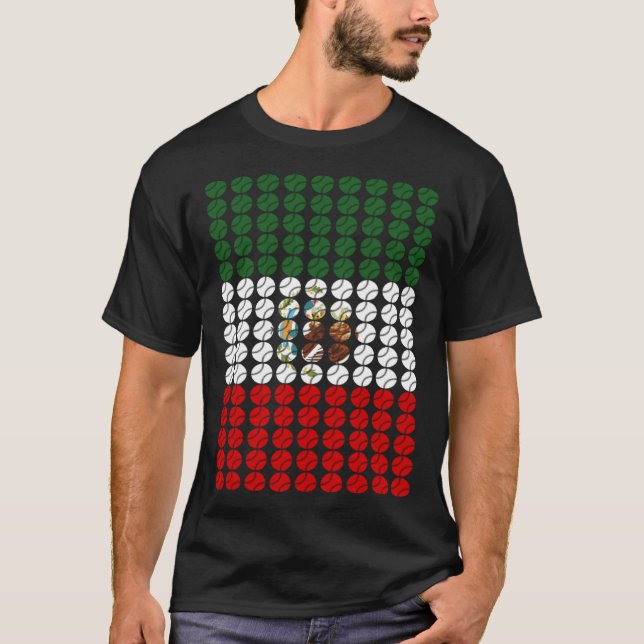 Mexico Baseball Flag for Mexican Baseball Fans  1 T-Shirt (Vorderseite)