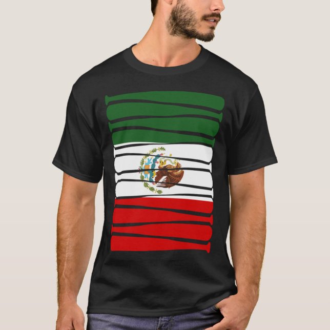 Mexico Baseball Flag for Mexican Baseball Fans T-Shirt (Vorderseite)