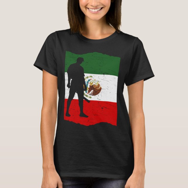 Mexico Baseball Flag for Mexican Baseball Fans Vin T-Shirt (Vorderseite)