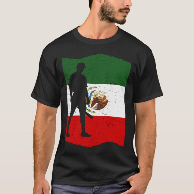 Mexico Baseball Flag for Mexican Baseball Fans Vin T-Shirt (Vorderseite)