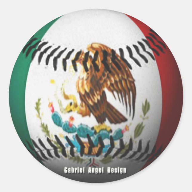 Mexico Baseball Runder Aufkleber (Vorderseite)