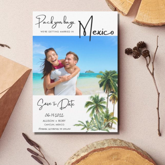 Mexico Beach Destination Foto Wedding Save The Date (Von Creator hochgeladen)