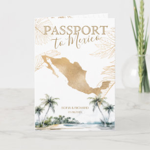 Mexico Beach Hochzeit in Urlaubsort Passport QR Co Einladung