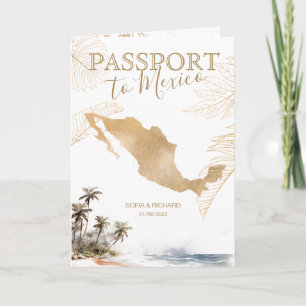 Mexico Beach Hochzeit in Urlaubsort Passport QR Co Einladung