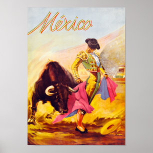 Mexico Bull Fighter Vintage Poster wiederhergestel