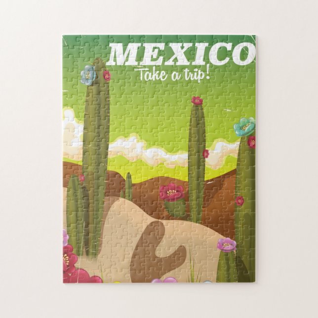 Mexico Cactus Cartoon Puzzle (Vertikal)