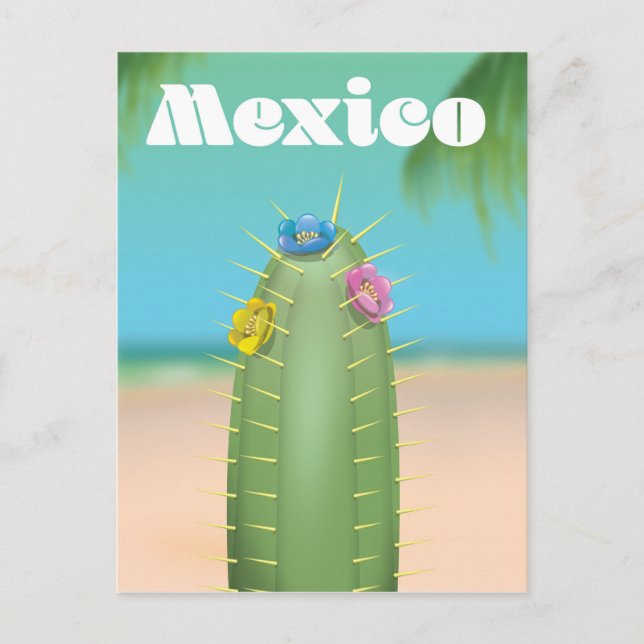 Mexico Cactus travel poster Postkarte (Vorderseite)