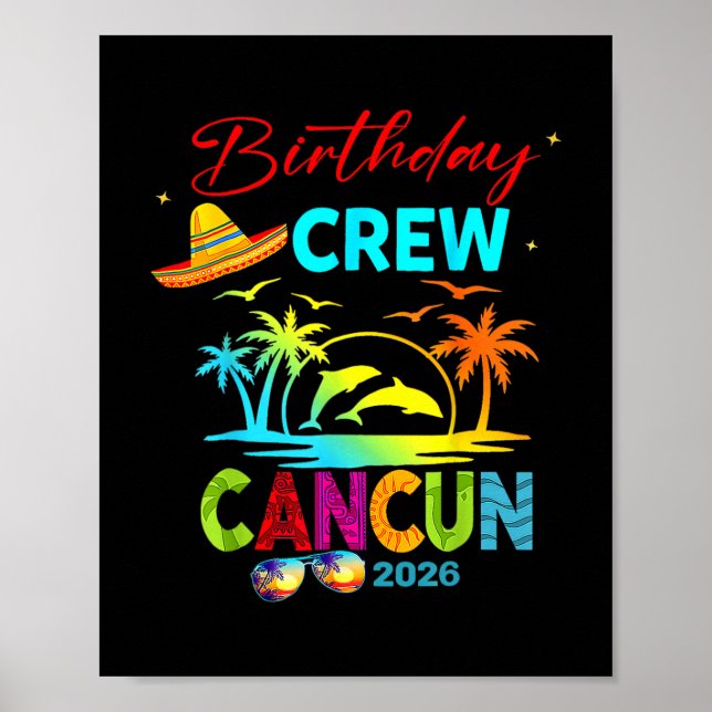Mexico Cancun Birthday Boy Trip Vacation 2026 Matc Poster (Vorne)