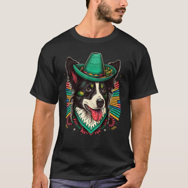 Mexico Cinco de Mayo Sombrero Mexican Border Colli T-Shirt (Vorderseite)