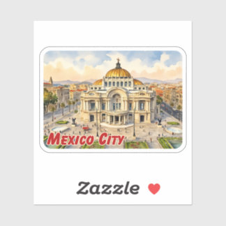 Mexico City Aquarell Aufkleber