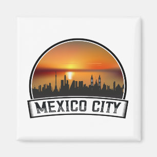 Mexico City CDMX Vintag Sunset City City Magnet