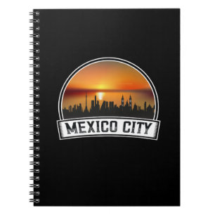 Mexico City CDMX Vintag Sunset Skyline Notizblock
