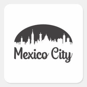 Mexico City City City City City Skyline Trip Funny Quadratischer Aufkleber