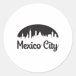 Mexico City City City City City Skyline Trip Funny Runder Aufkleber