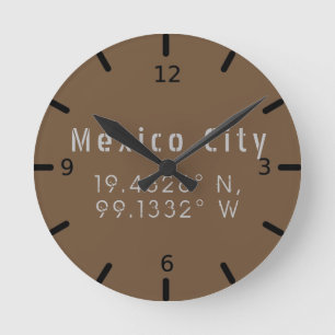 Mexico City latitude and longitude Runde Wanduhr