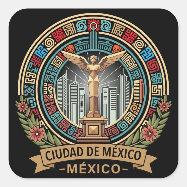 Mexico City Mexico Central America Quadratischer Aufkleber (Vorderseite)