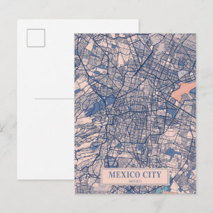 Mexico City Mexico Windige Stadtkarte Reise Postkarte