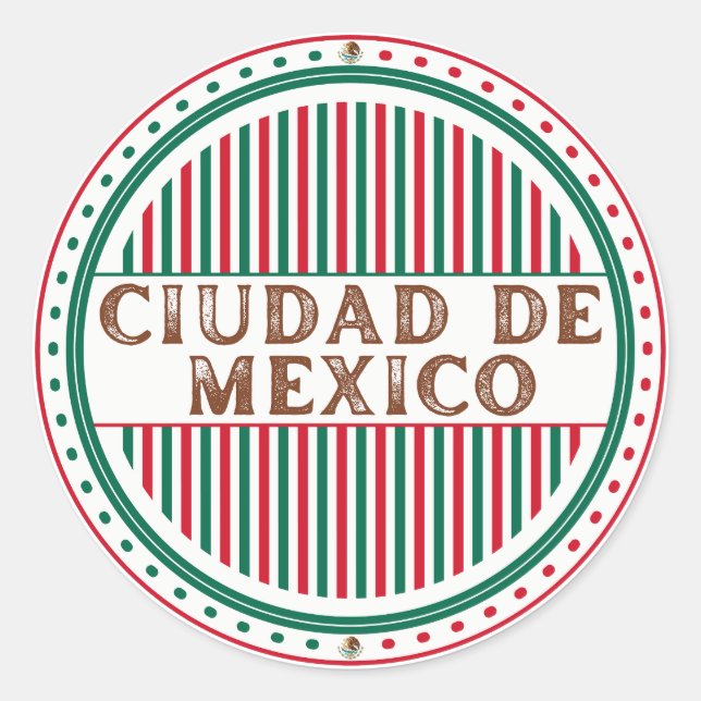 Mexico City Pride Emblem – Mexican Identity Runder Aufkleber (Vorderseite)