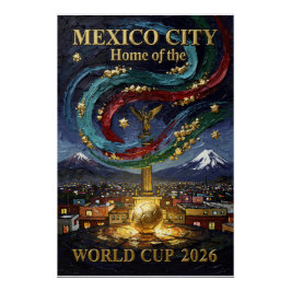 Mexico City Soccer Art 2026 Stadium Poster