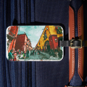 Mexico City View CDMX Retro Vintage Travel Gepäckanhänger