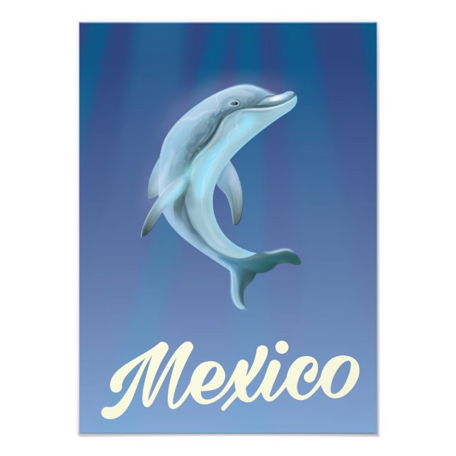 Mexico Dolphin Reiseplakat Fotodruck (Vorne)