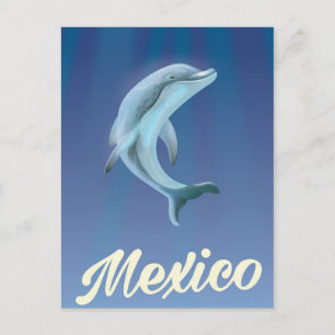 Mexico Dolphin Reiseplakat Postkarte