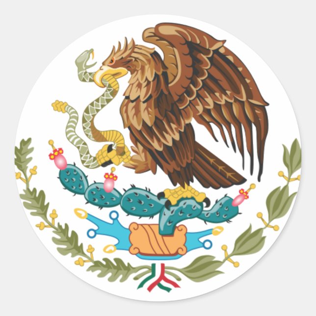 Mexico Eagle Round Sticker (Vorderseite)