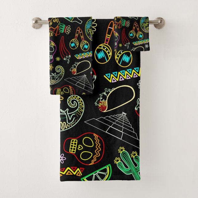 Mexico Fiesta Muster Badhandtuch Set (Insitu)