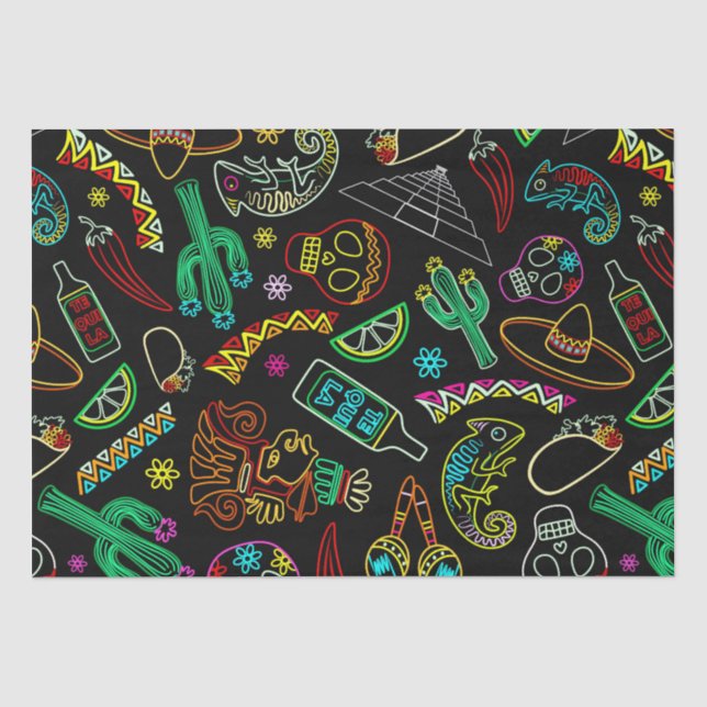 Mexico Fiesta Muster Seidenpapier (Vorderseite)