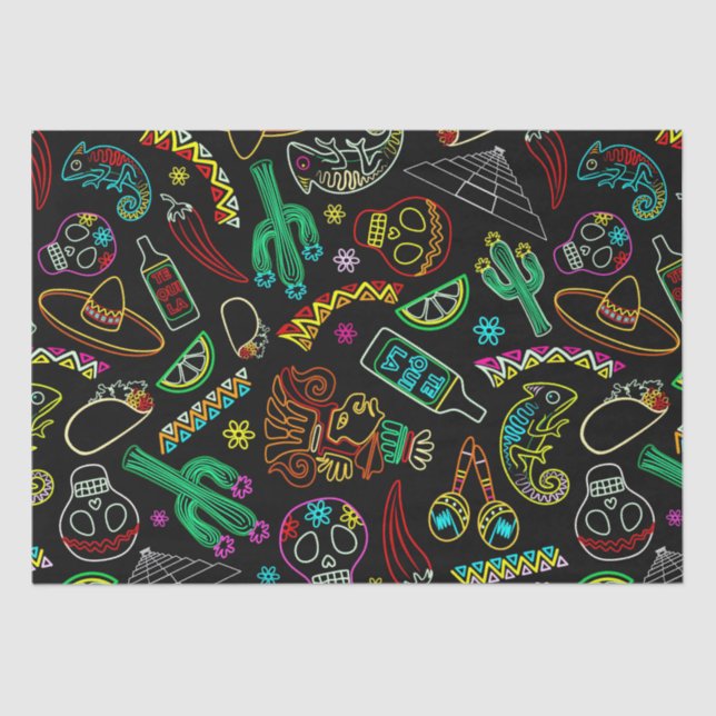 Mexico Fiesta Muster Seidenpapier (Vorderseite)