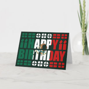 Mexico Flag Birthday Card Karte