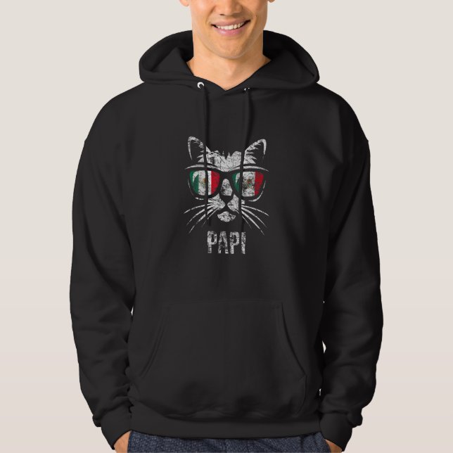 Mexico Flag  Cat Daddy Vintage Mexican Saying Hoodie (Vorderseite)