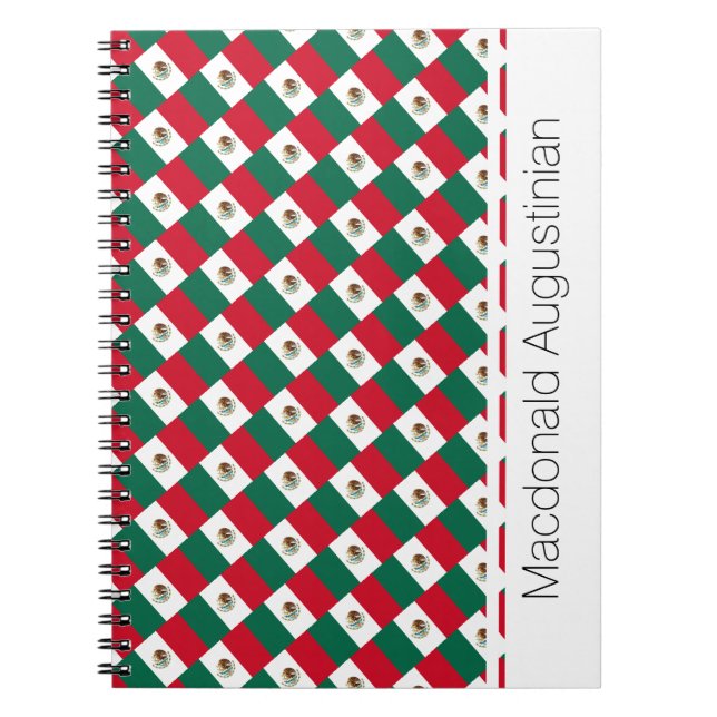 MEXICO FLAG Custom Add Name Notebook Journal Notizblock (Vorderseite)