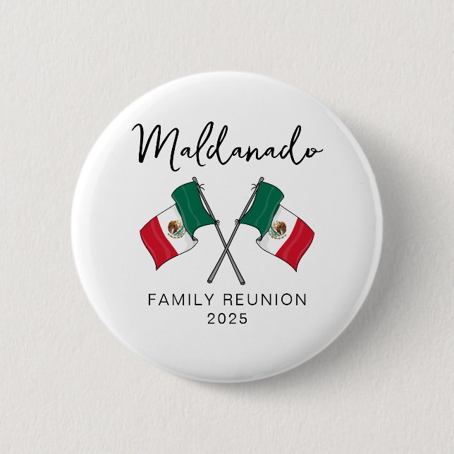 Mexico Flag Family Wiedersehen Button (Vorderseite)